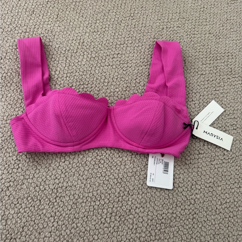 Marysia Swim Pink Scalloped Underwire Bikini Top